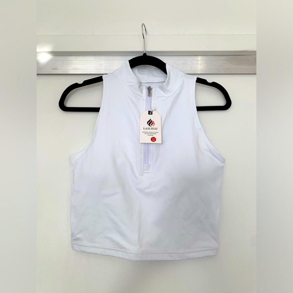 LASLULU Womens Half Zipper Workout Top Racerback